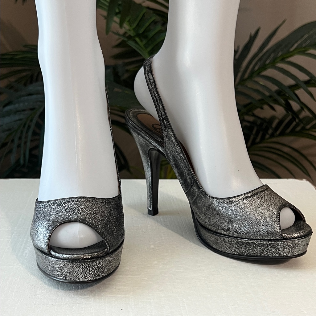Carlos By Carlos Santana Metallic Slingback Heels